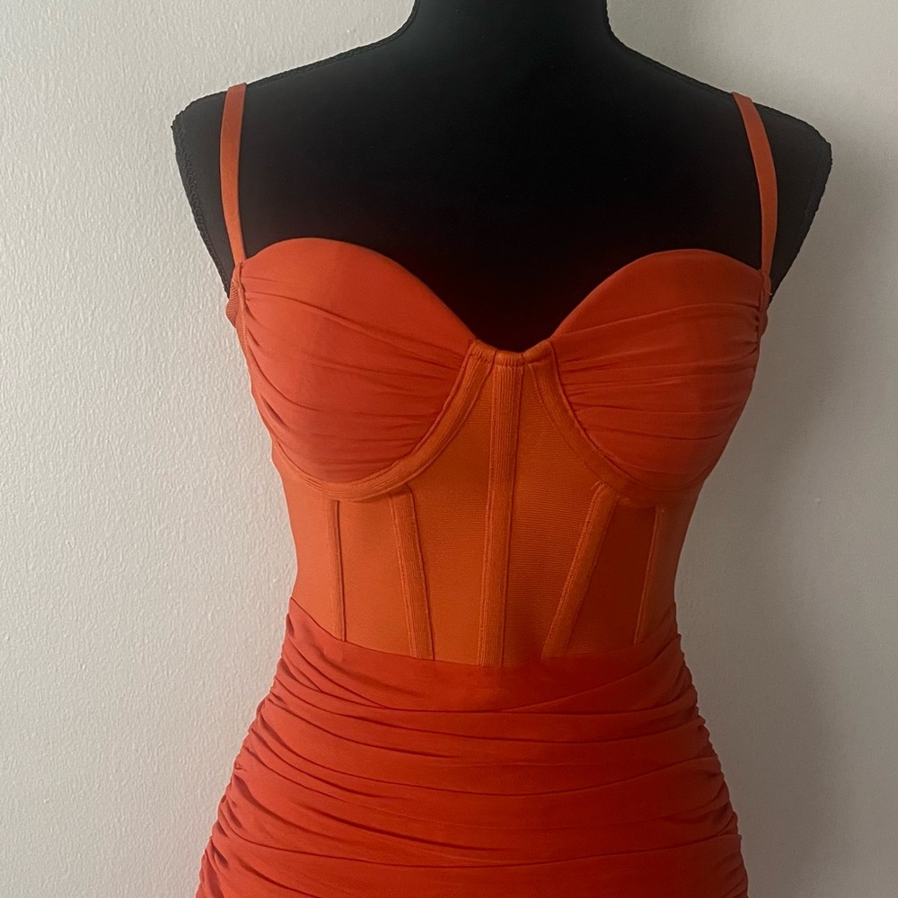 Burnt Orange fitted dress! Worn once/size Medium